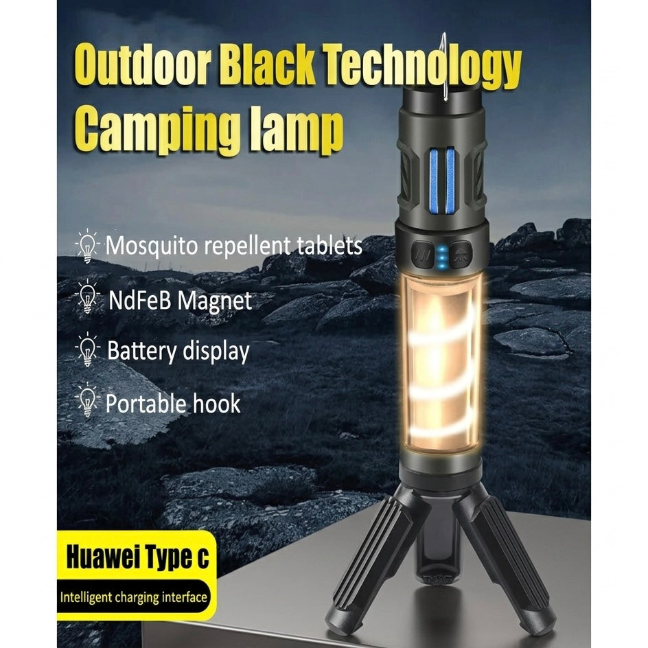 USB-C Rechargeable Mosquito Repellent Lamp with Adjustable Brightness – 3 to 15 Hours Battery Life