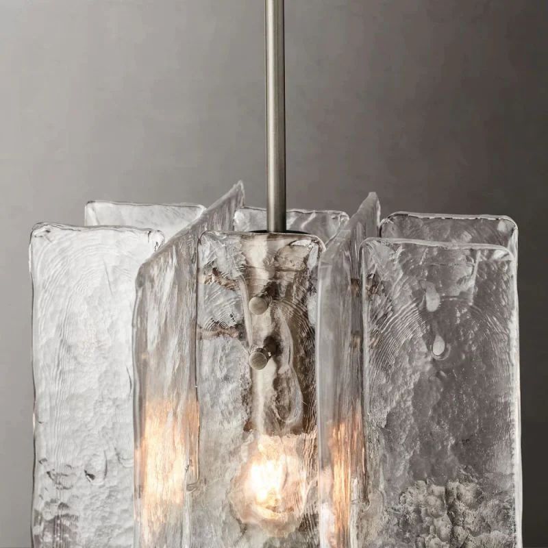 Avencea — Midcentury Modern Cast Glass Pendant Light with Dimmable Warm Glow