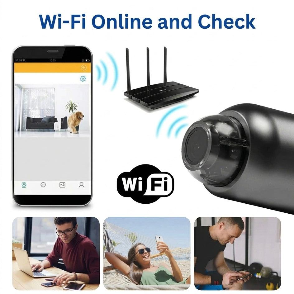 Compact WiFi Security Camera with 1080P HD, Night Vision, 160° View