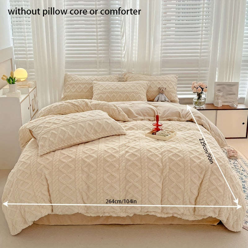 Velvet Quilt Cover Set | Plush Softness | Cozy Warmth All Seasons | Polyester