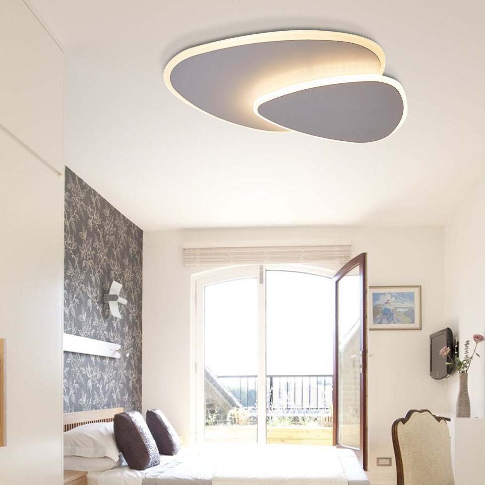 16"/19.5" Overlapping Creative Flush Mount Light Modern Acrylic Round/Square/Triangle Flush Mount Clearhalo 'Ceiling Lights' 'Close To Ceiling Lights' 'Close to ceiling' 'Flush mount' Lighting' 373589