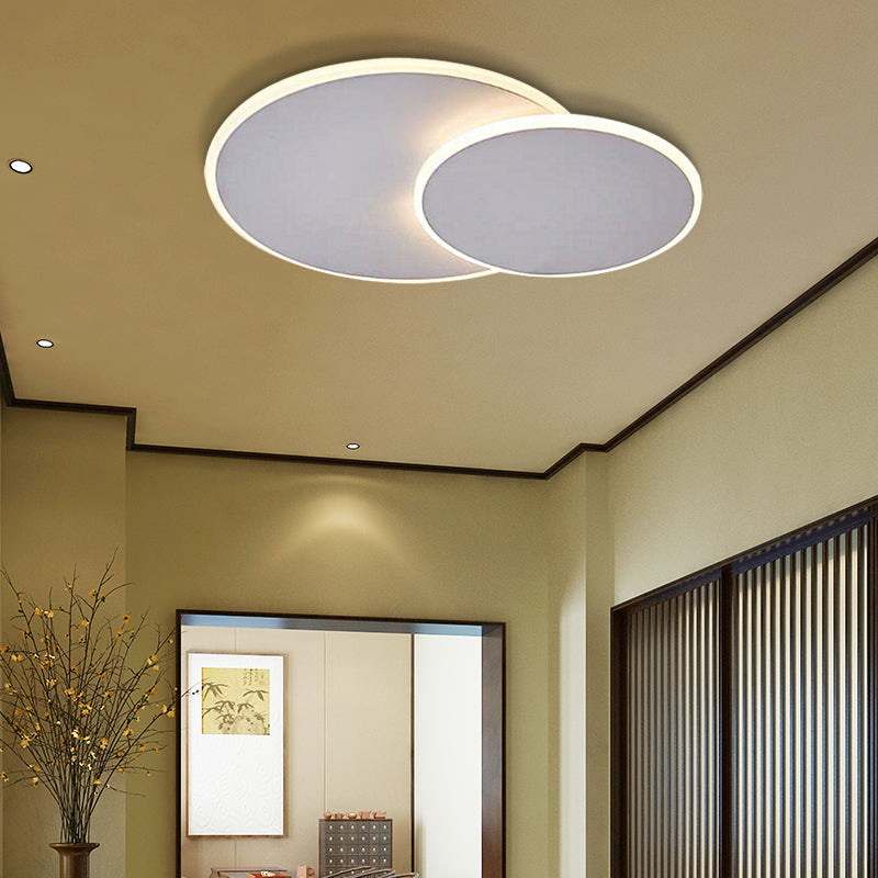 16"/19.5" Overlapping Creative Flush Mount Light Modern Acrylic Round/Square/Triangle Flush Mount Clearhalo 'Ceiling Lights' 'Close To Ceiling Lights' 'Close to ceiling' 'Flush mount' Lighting' 373591