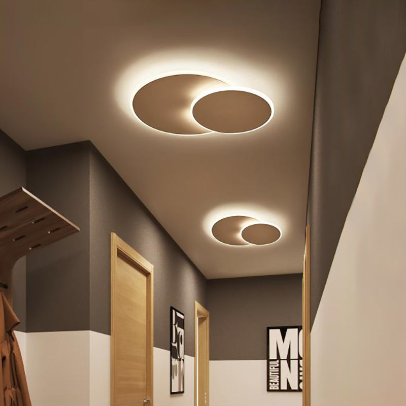 16"/19.5" Modern Acrylic Round/Square/Triangle Flush Mount Light - Overlapping Creative Design - Flushmount Fixture with Included Bulb