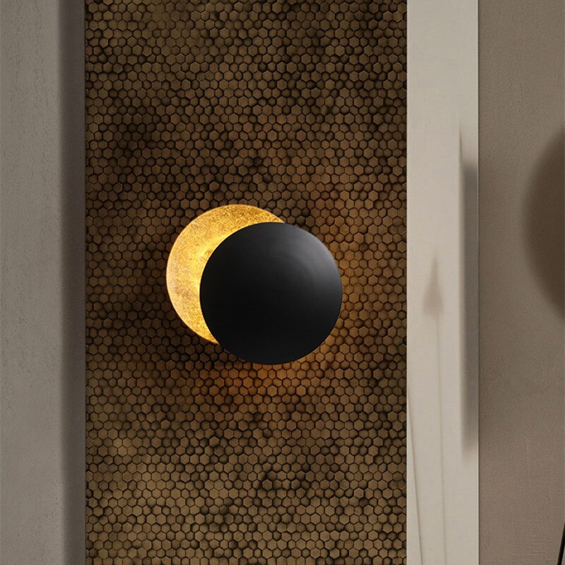Wall Lamp | Solar Eclipse Light Effect | Warm LED & Rotating Discs | Easy Wall Mount Installation