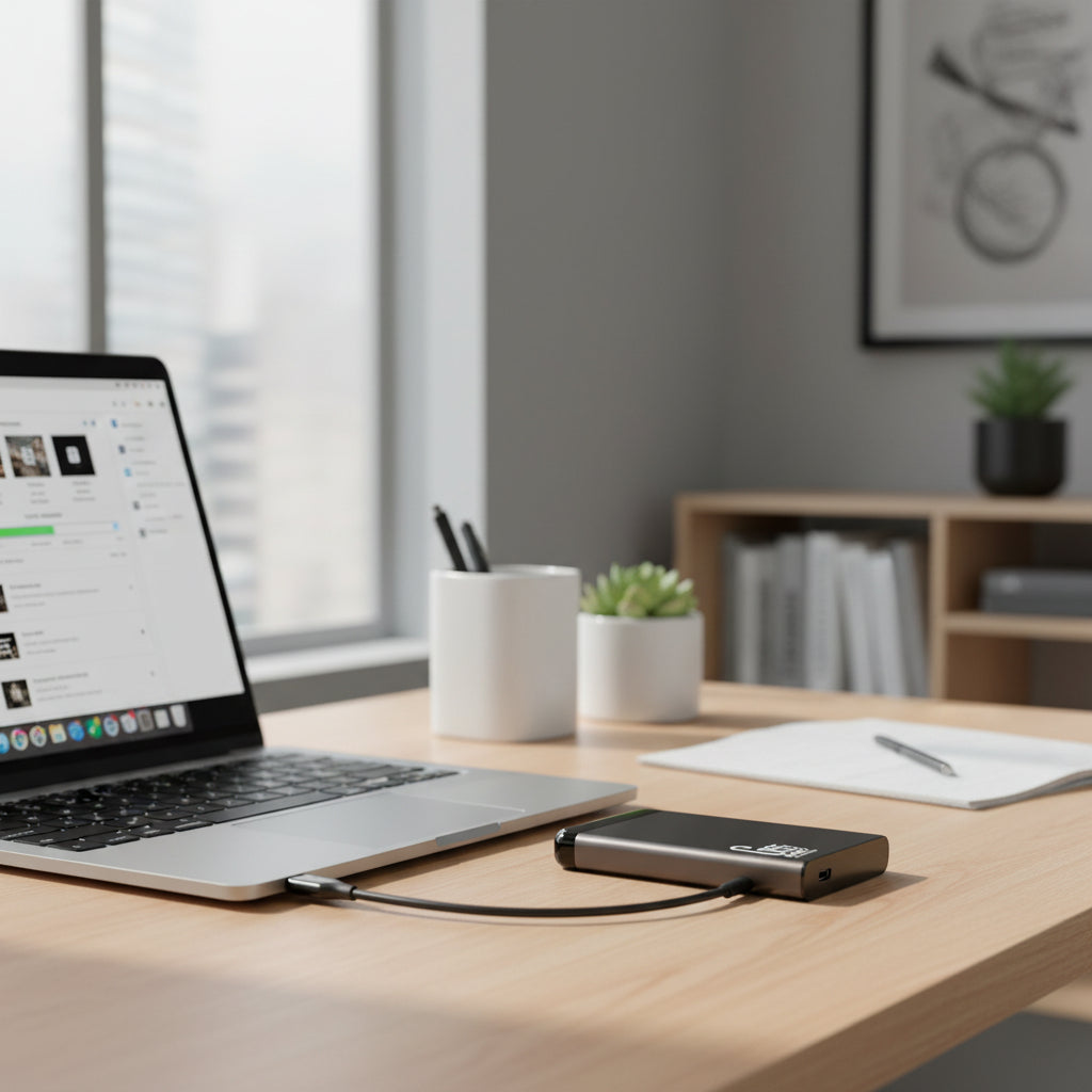Compact External SSD for Effortless USB Storage and Backups