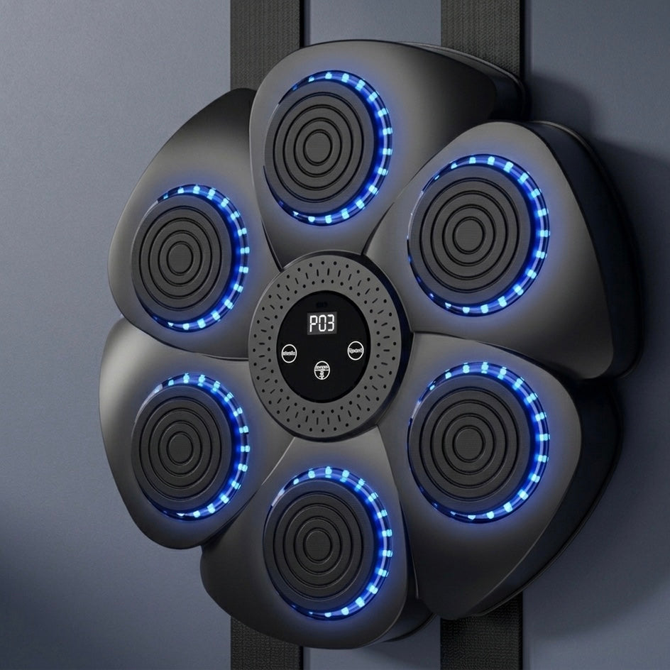 Wall-Mounted Fitness Trainer - Interactive Boxing Machine with Bluetooth, RGB, USB Rechargeable