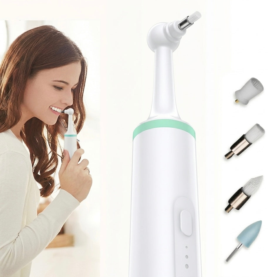 Compact Tooth Scraper and Plaque Remover with Ergonomic Handle - White