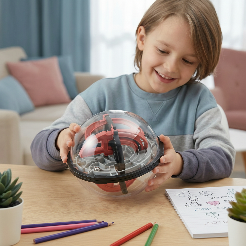 Engaging 3D Maze Puzzle Sphere for Mental Stimulation