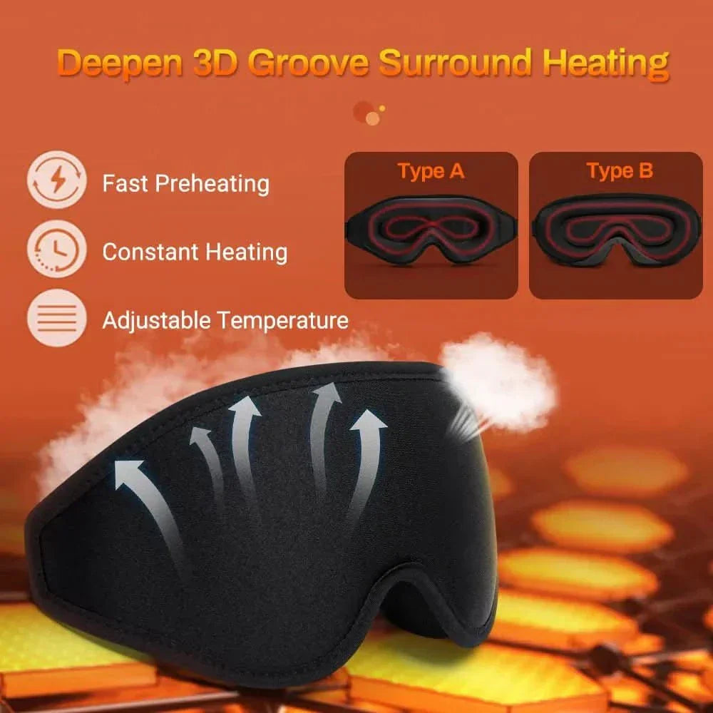 SerenityWave 3D Heated Eye Mask with Customizable Warmth