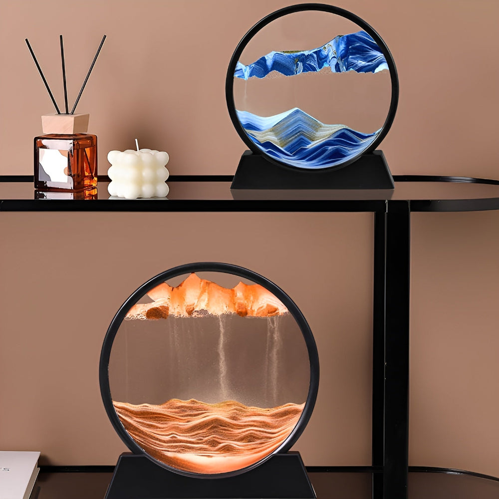Serene Sand Flow Art Glass Sculpture for Home & Office