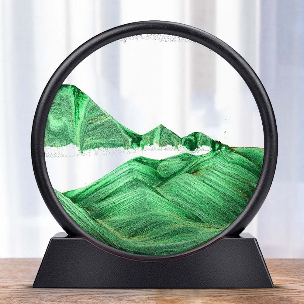 Serene Sand Flow Art Glass Sculpture for Home & Office