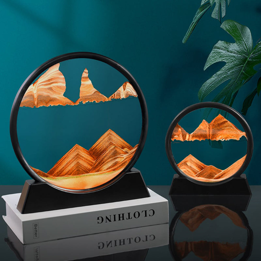 Serene Sand Flow Art Glass Sculpture for Home & Office