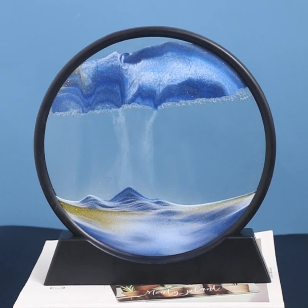 Serene Sand Flow Art Glass Sculpture for Home & Office