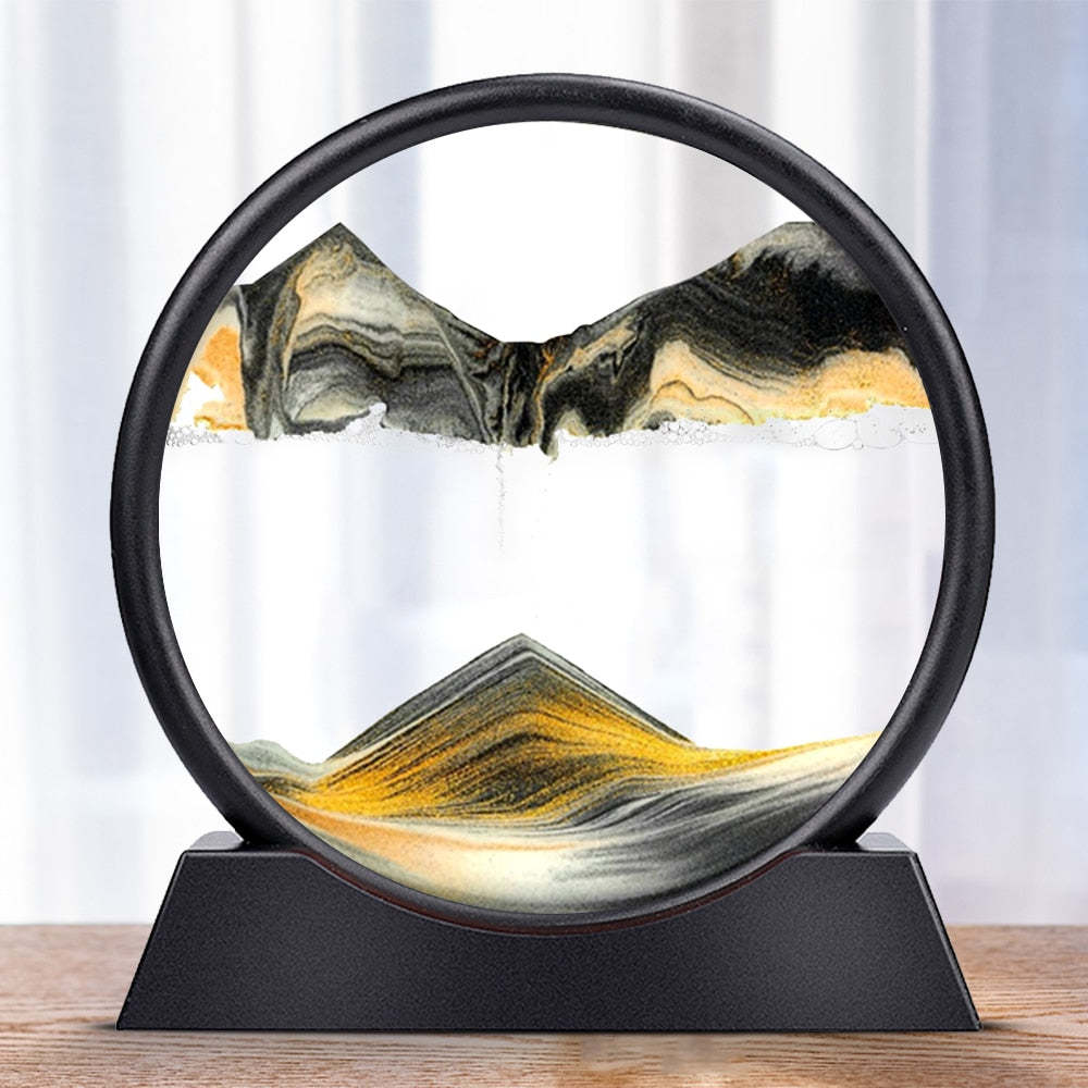 Serene Sand Flow Art Glass Sculpture for Home & Office