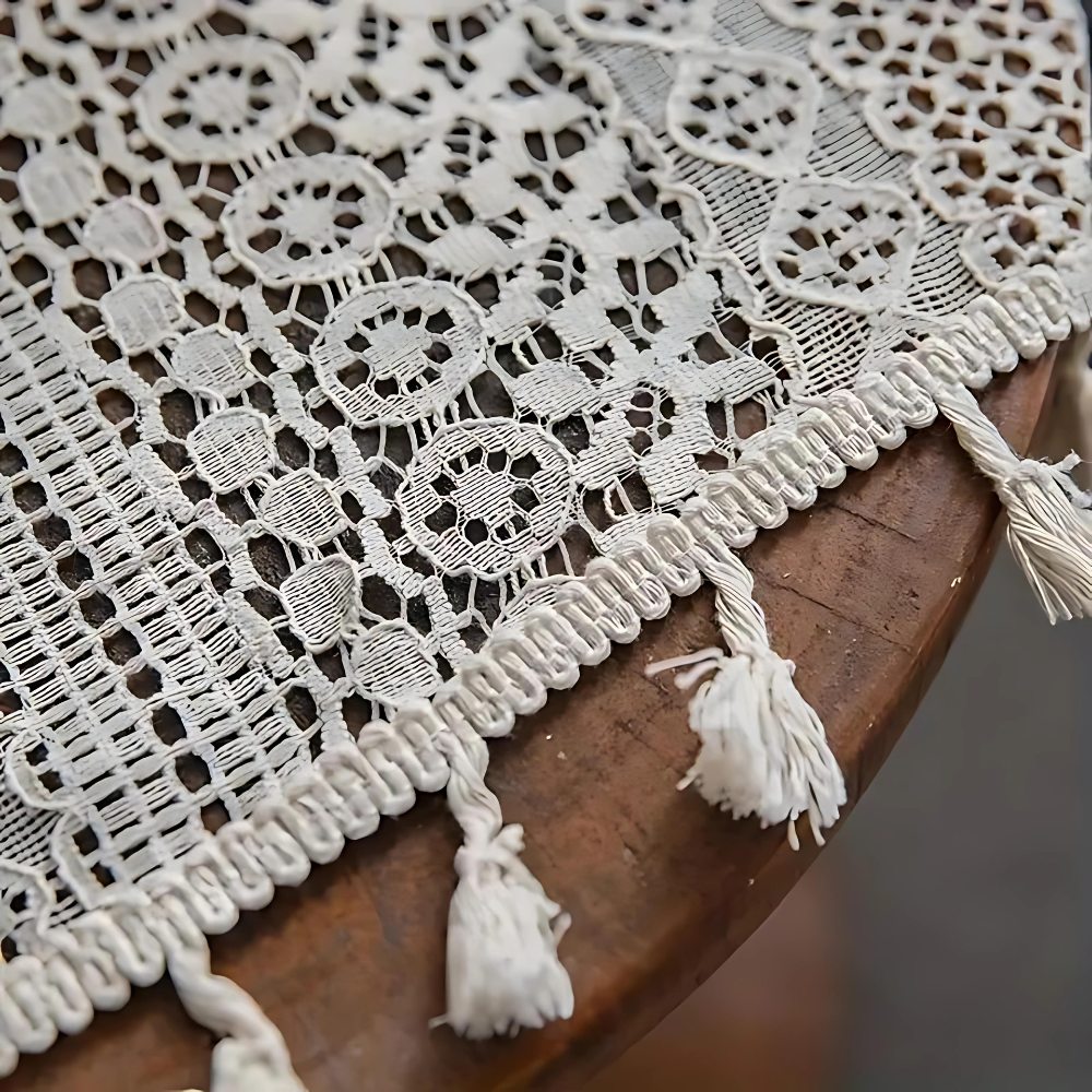 ChicWeave – Elegant Crochet Tassel Window Curtain