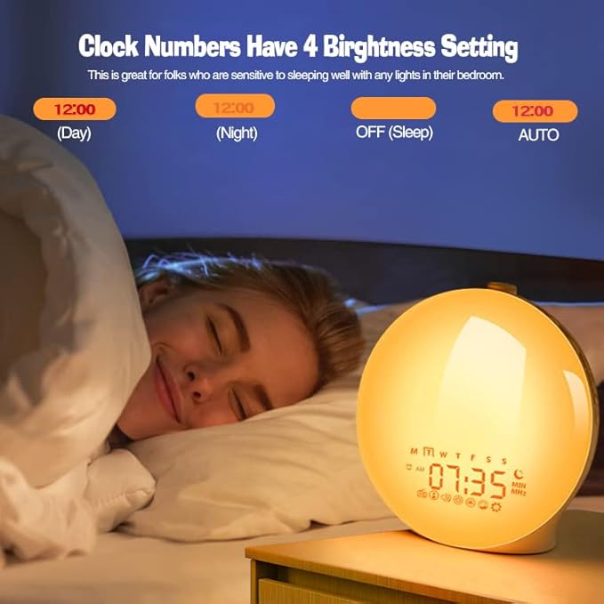 Natural Sound Alarm Clock with Light Feature