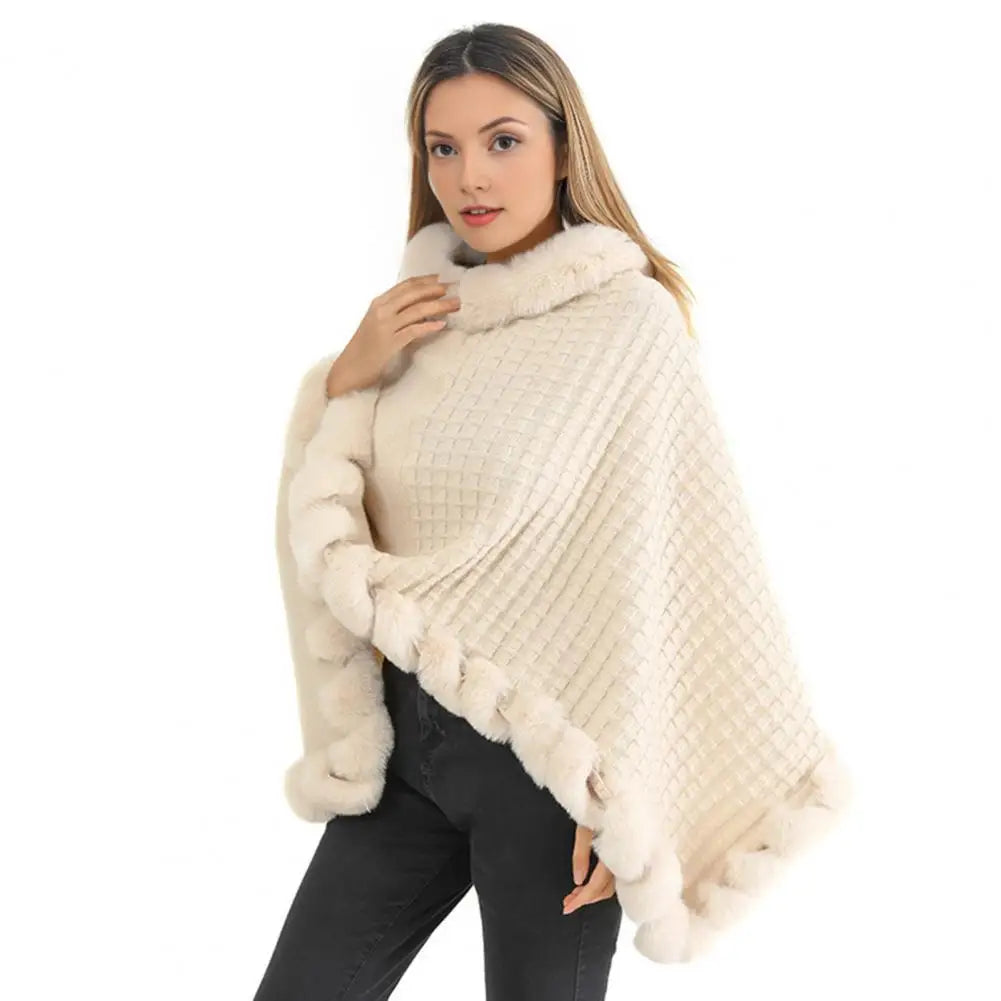 Elegant Plush Wrap Cloak for Women