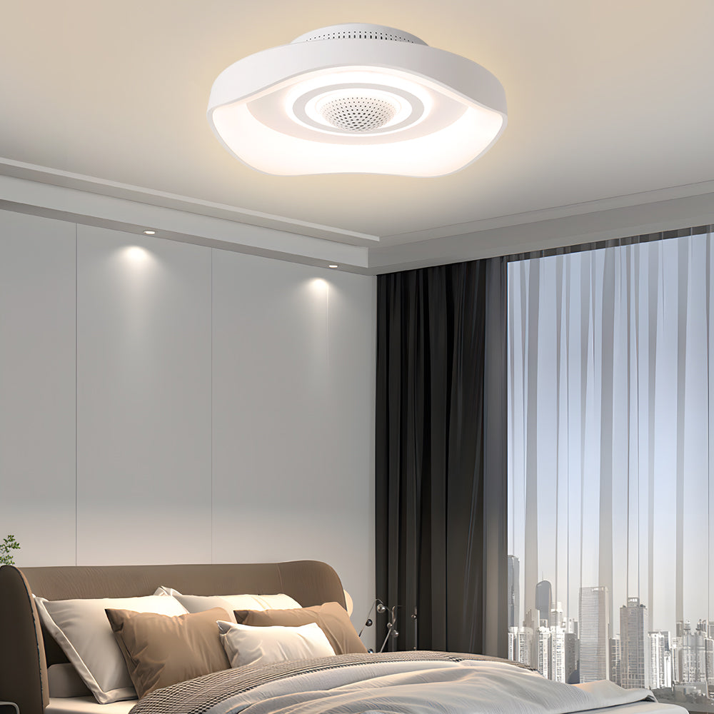 20'' Modern Bladeless Ceiling Fan with Round Design and Dimmable LED Light