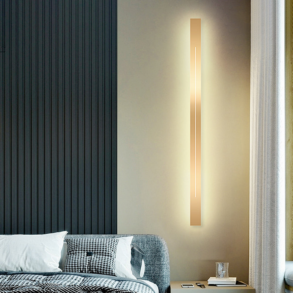 Taavita | Modern Linear LED Wall Lamp Black/Gold Acrylic Bathroom