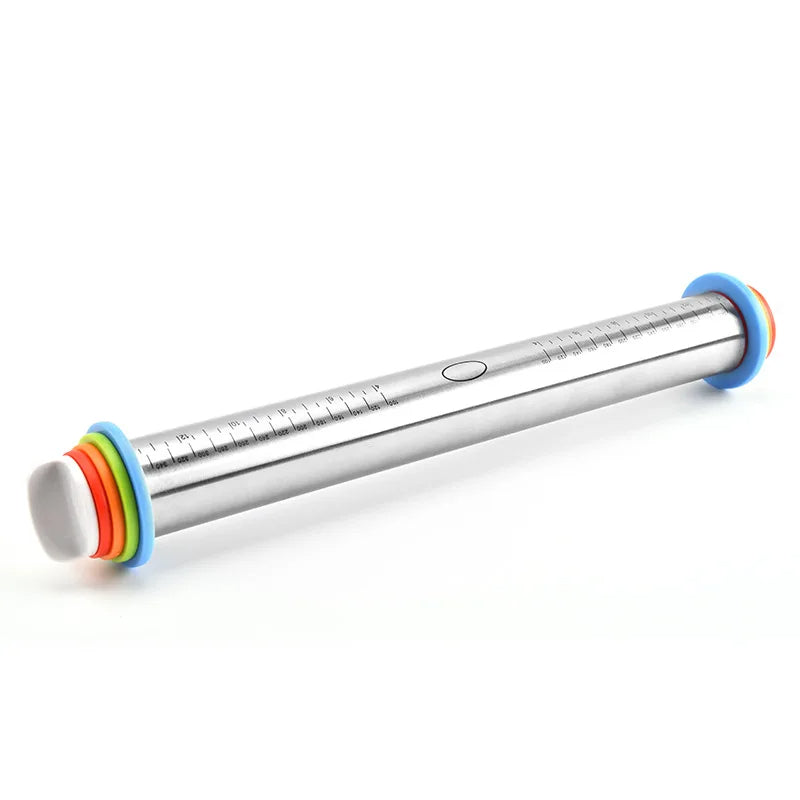 Rolling Pin with Adjustable Thickness Rings