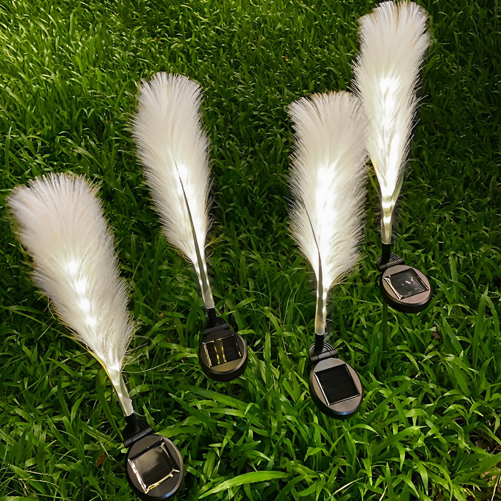 2PCS Intelligent Modern Solar LED Taavita Reed Decor Lawn Lamp