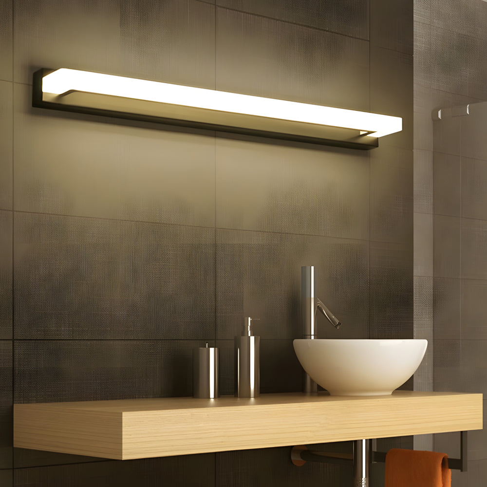 15.74'' Modern Black Linear LED Vanity Light - Stylish Bathroom Lighting Fixture