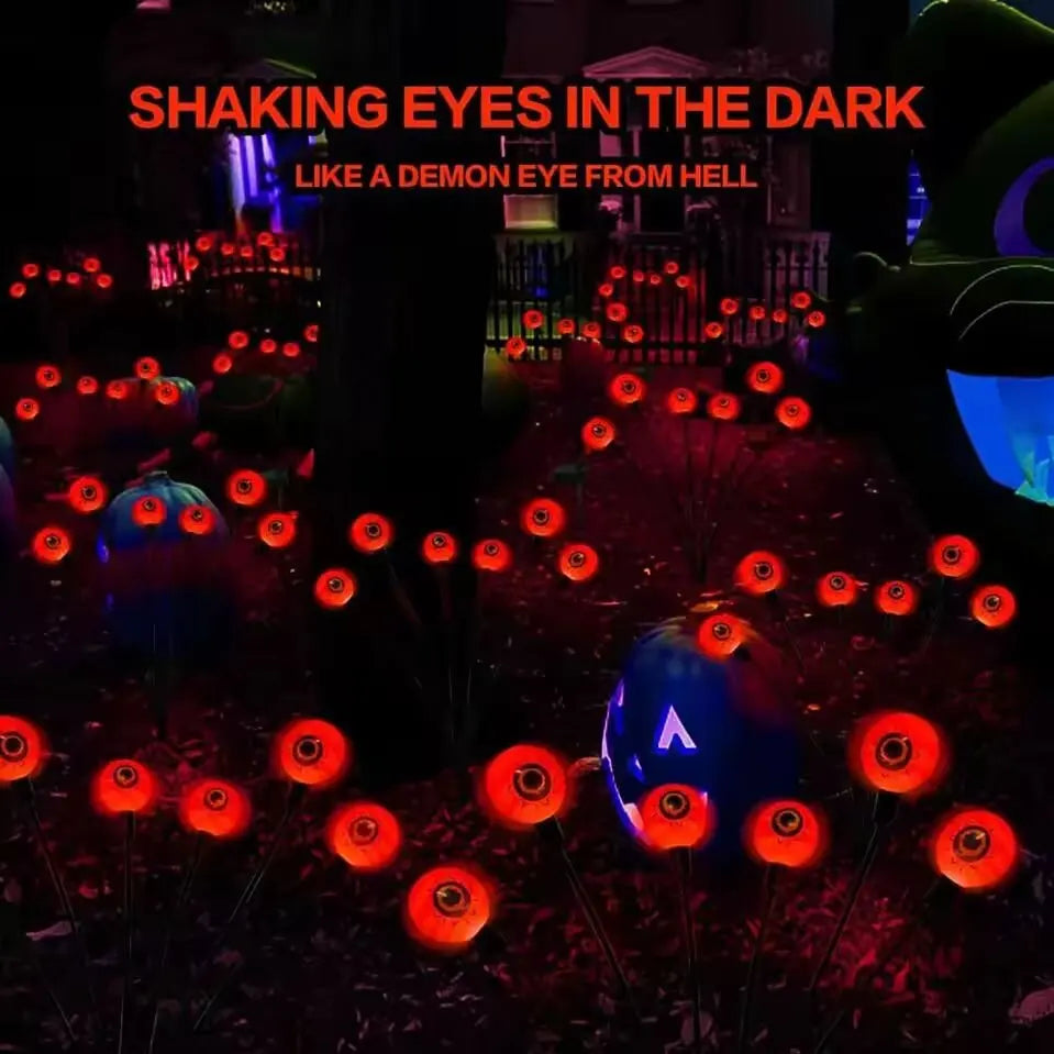 Solar Garden Lights with Halloween Eyeball Decorations