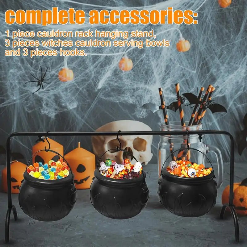 Halloween Decoration Set - Candy Bowl with Witch Cauldron Design