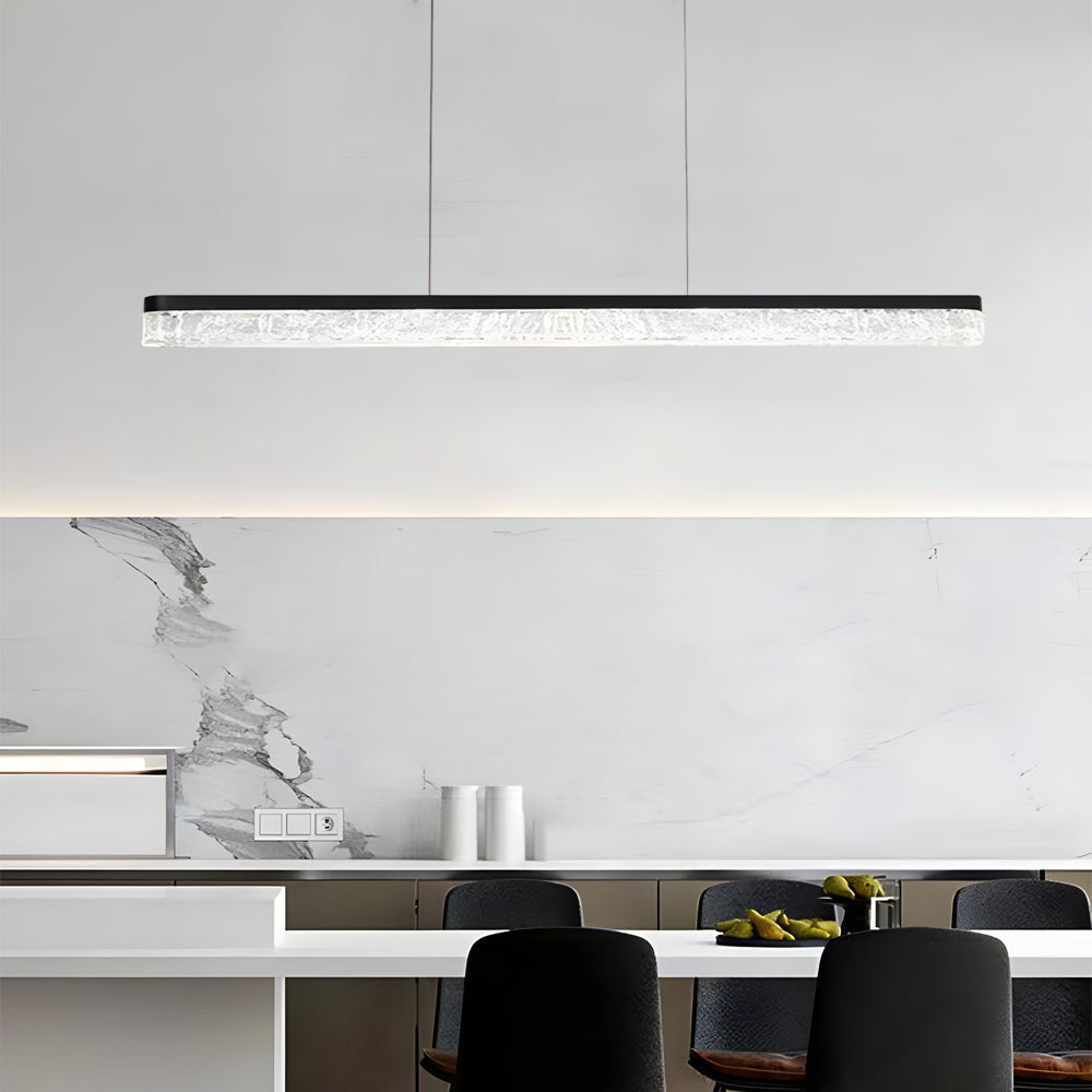 1 Light 47.24-Inch Dimmable Black Linear Pendant Light Island Light