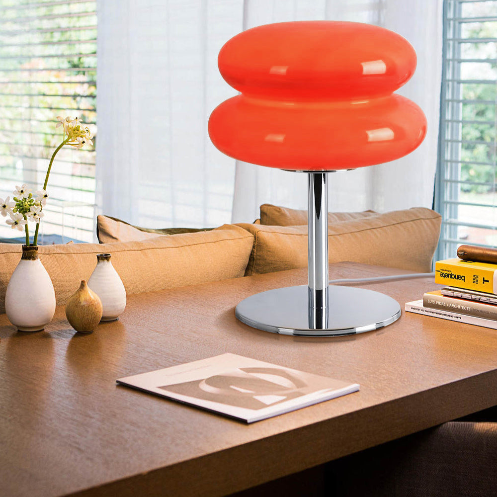 Luna Glow Elegant Glass Table Lamp with Adjustable LED Light