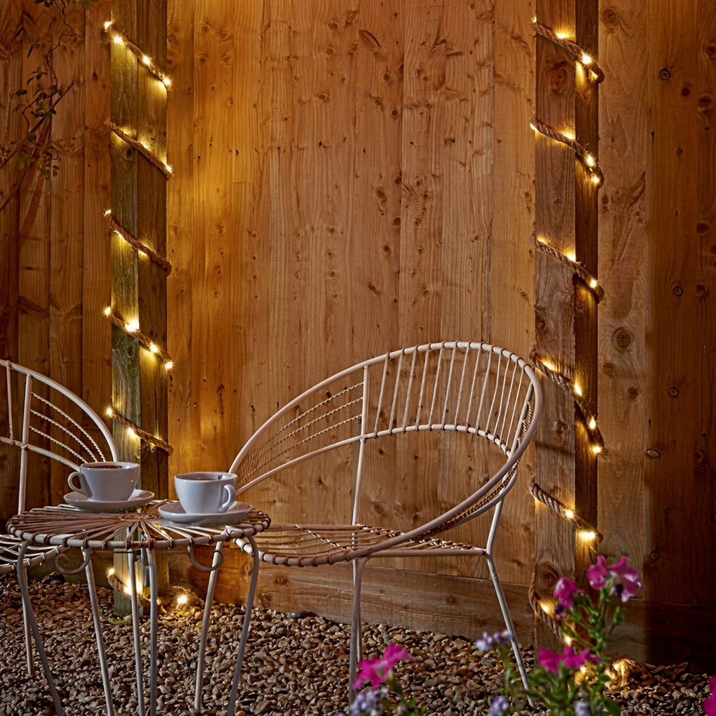 100/200 Taavita Rope LED String Lights - Battery-Operated Solar Decor with 100/200 Lights