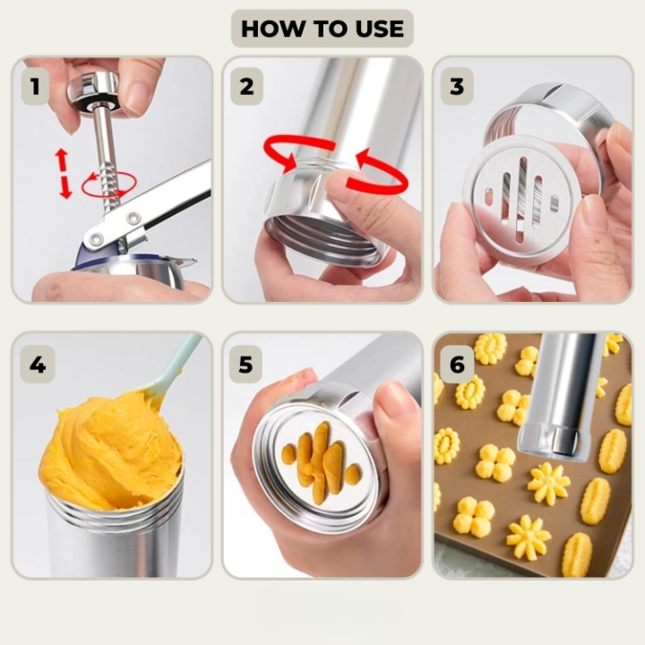 Premium Cookie Press with Customizable Stencils