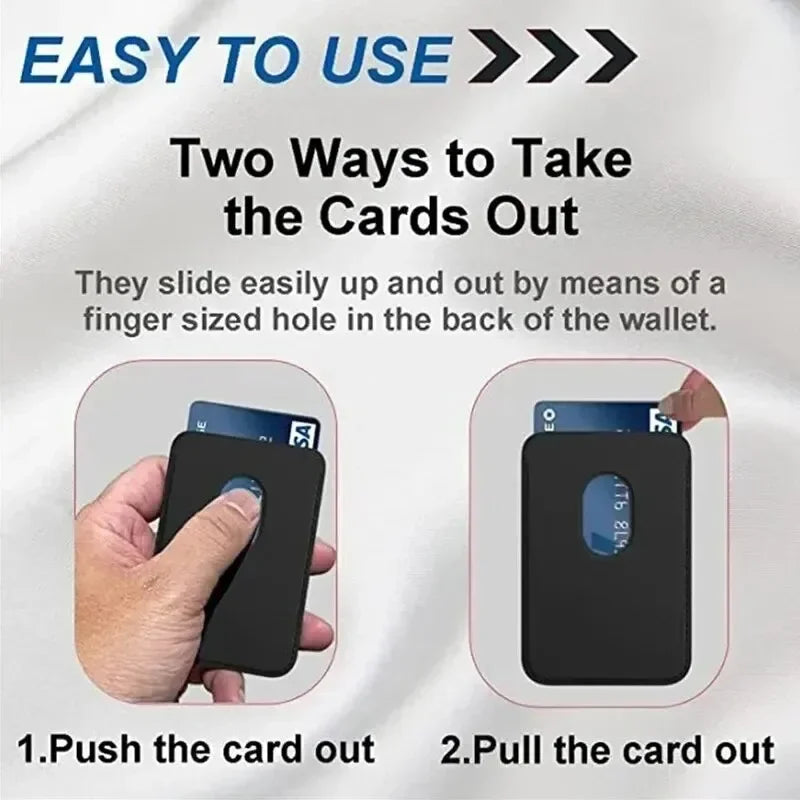 Leather Wallet with Magnetic Closure for iPhone Card Storage