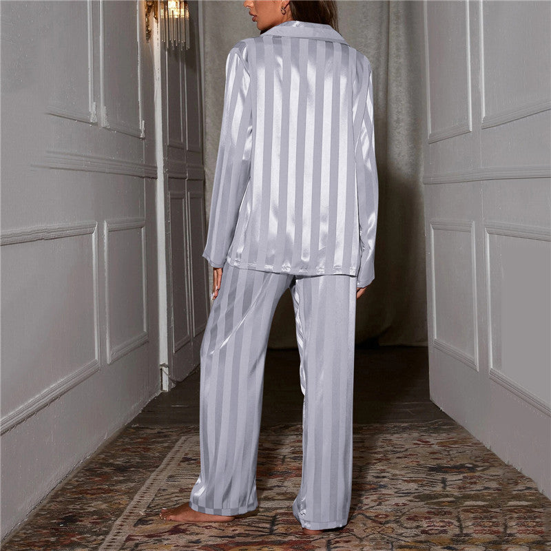 Women's Satin Pajama Set | Button-Front & Chest Pocket | Elastic Waistband | Comfortable Fit