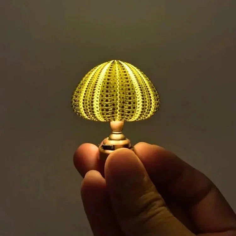DIY Night Light | Sea Urchin Design | Natural Shell & Gold-Plated Base | Ambient Lighting