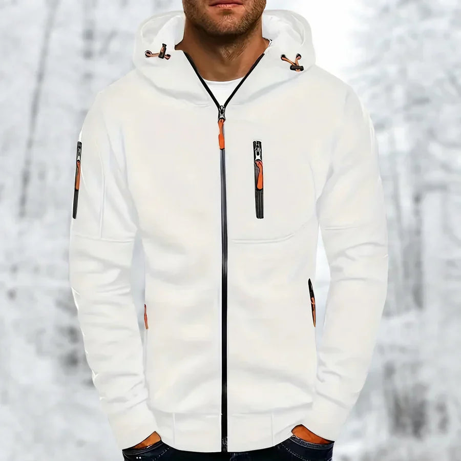 Men’s Hoodie Jacket | Multiple Zip Pockets & Adjustable Hood | High-Quality Fabric | Machine Washable