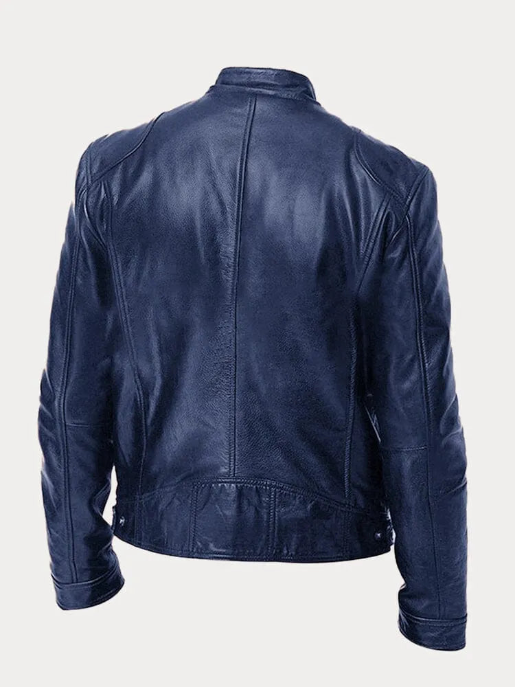 Men’s Leather Moto Jacket | Lined Interior & Adjustable Cuffs | Durable Genuine Leather | Versatile Casual & Semi-Formal Wear