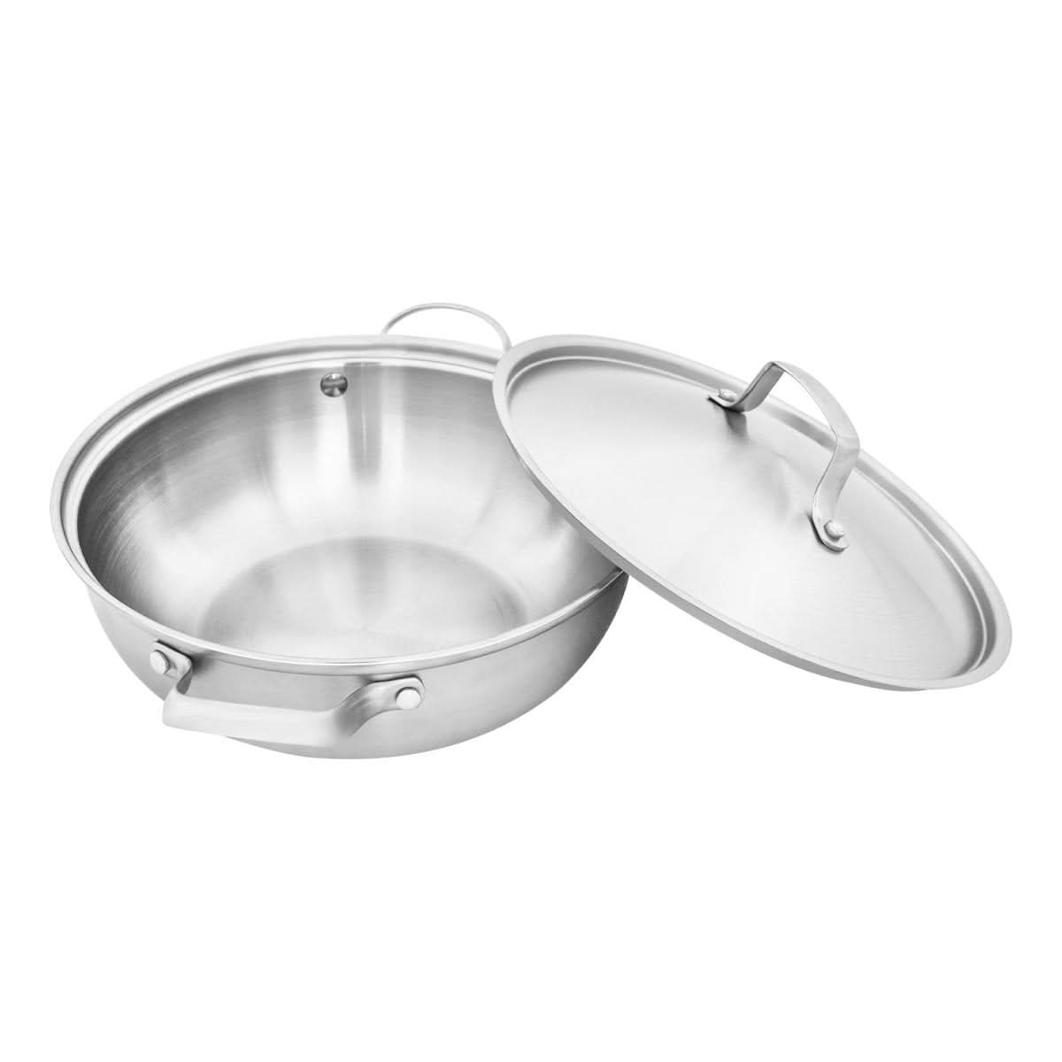 Versatile Stainless Steel Cooking Pot with Glass Lid for All Heat Sources