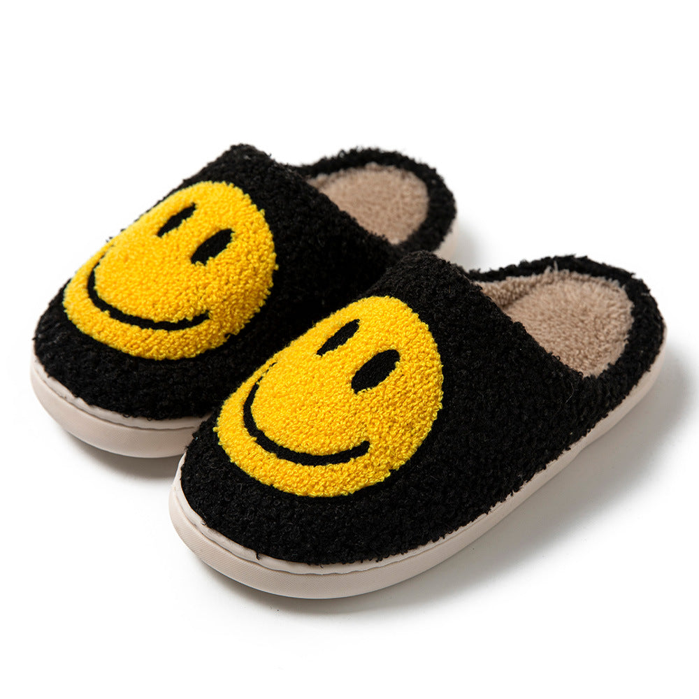 Indoor Slip-On Slippers | Plush Fleece Lining & Slip-Resistant Sole | Big Smiley Face Design | Comfortable Fit