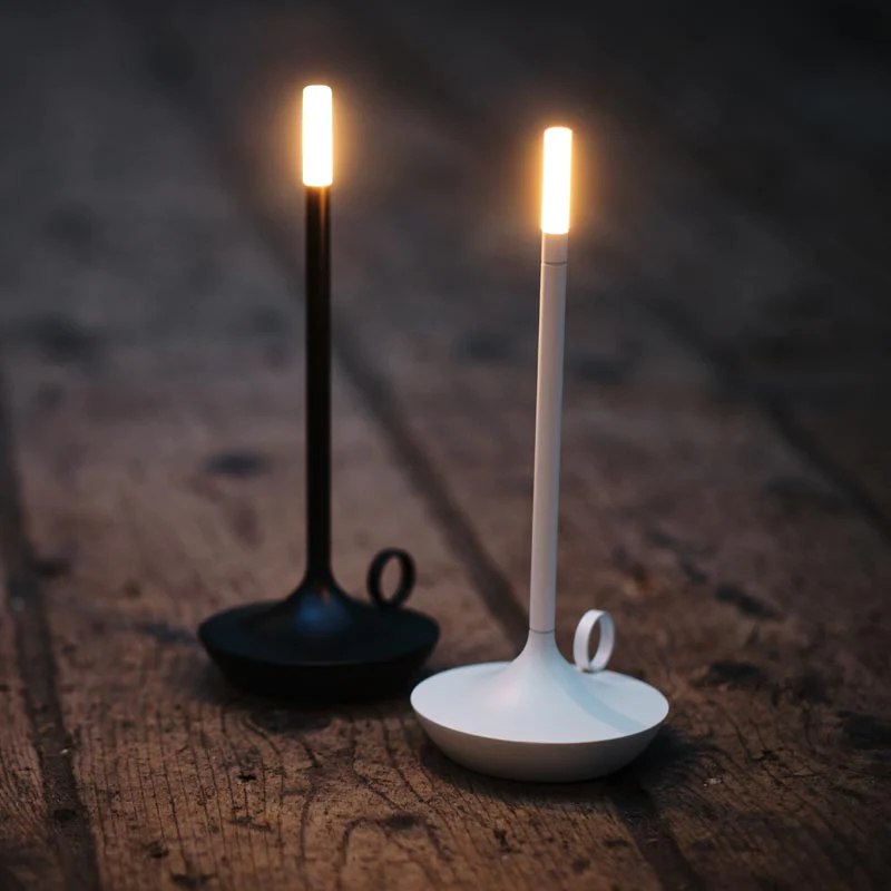 Rechargeable LED Candlestick Lamp | Adjustable Dimming & Warm Light | Aluminum Alloy | Long Battery Life