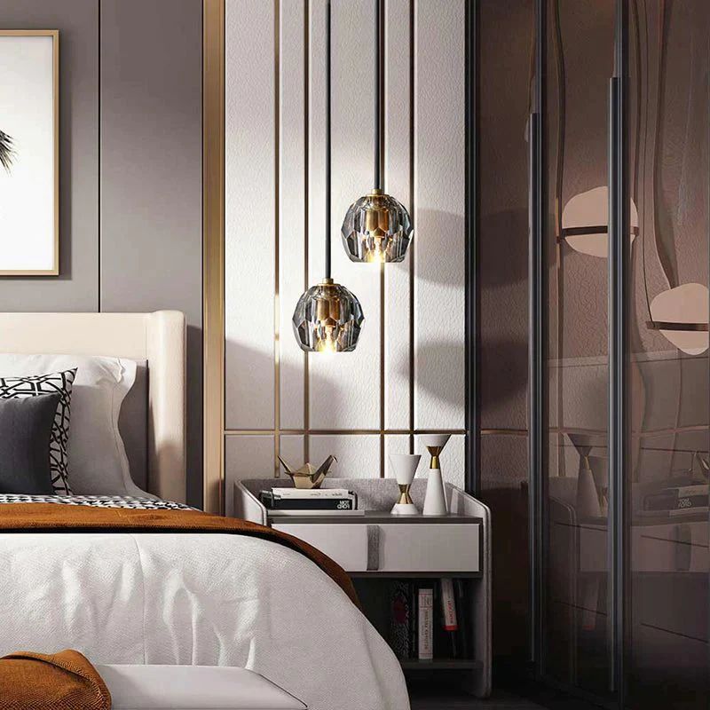 Liora — Handcrafted Crystal and Brass Pendant Light with Adjustable Design