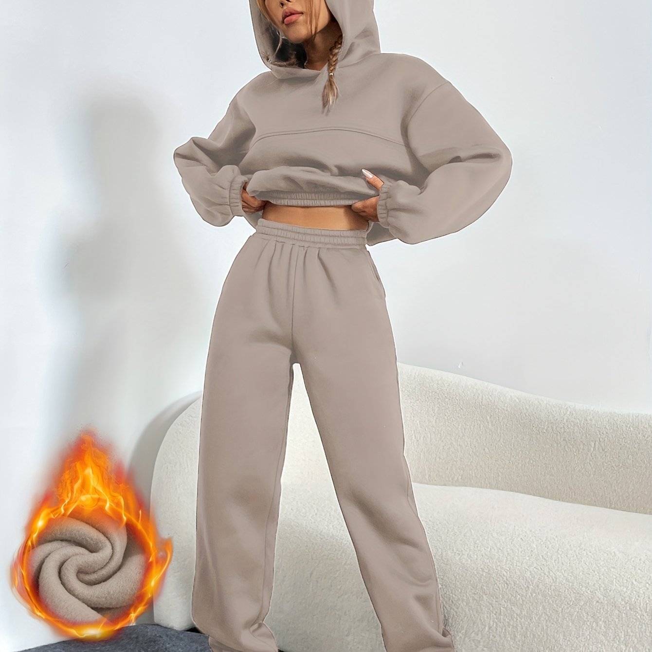 Hoodie and Jogger Set | Fleece-Lined | All-Day Warmth | Polyester