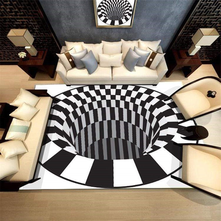 Illusionary 3D Vortex Area Carpet