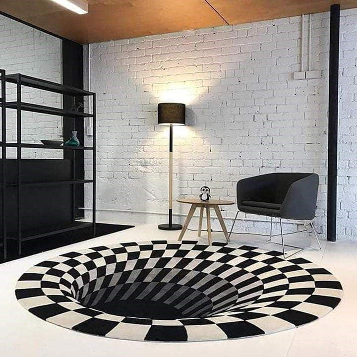 Illusionary 3D Vortex Area Carpet