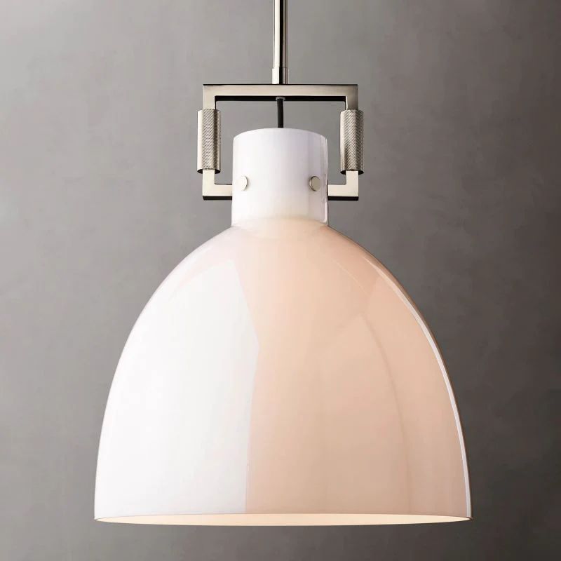 Sora Cloche Pendant — Glass and Copper Kitchen Island Light Fixture