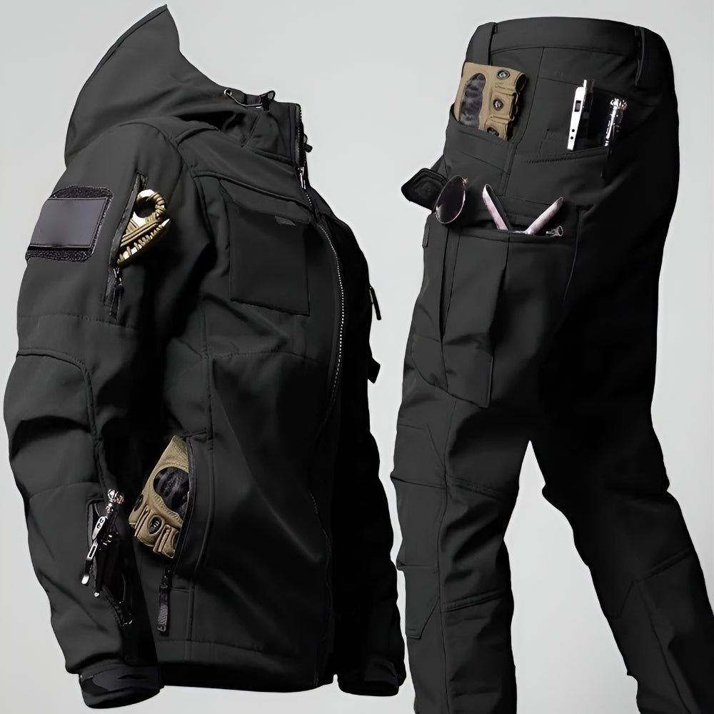 Men's Adventure-Ready Jacket and Cargo Pants Ensemble