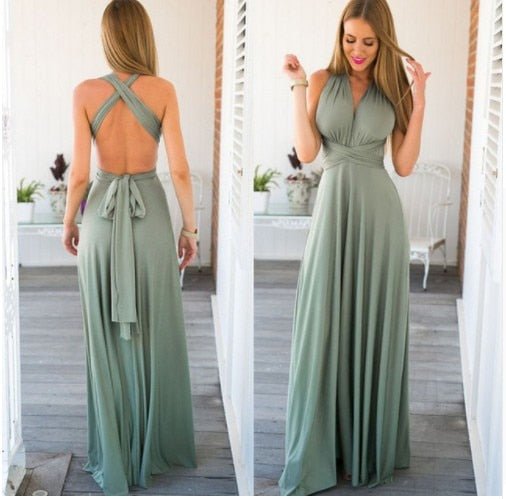 Women’s Maxi Evening Dress | Halter Neck & Cross-Back Straps | Polyester Fabric | Comfortable Fit