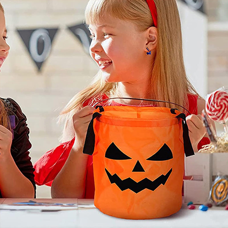 Personalized Halloween Pumpkin Tote with Glowing LED Lights