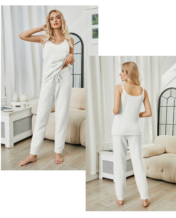 Sleeveless Pajama Set | Soft Fleece | Cozy Warm Comfort | Polyester