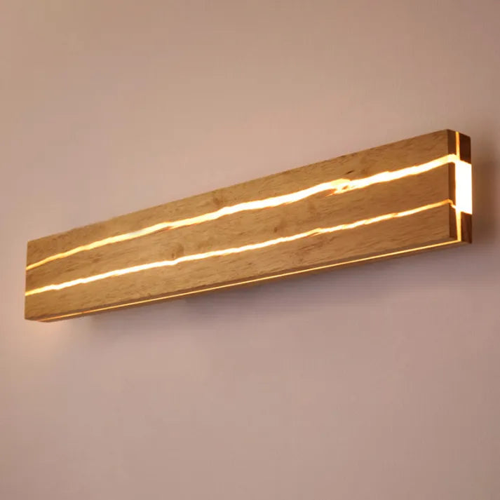 Natural Glow Wood Wall Fixture with Unique Texture
